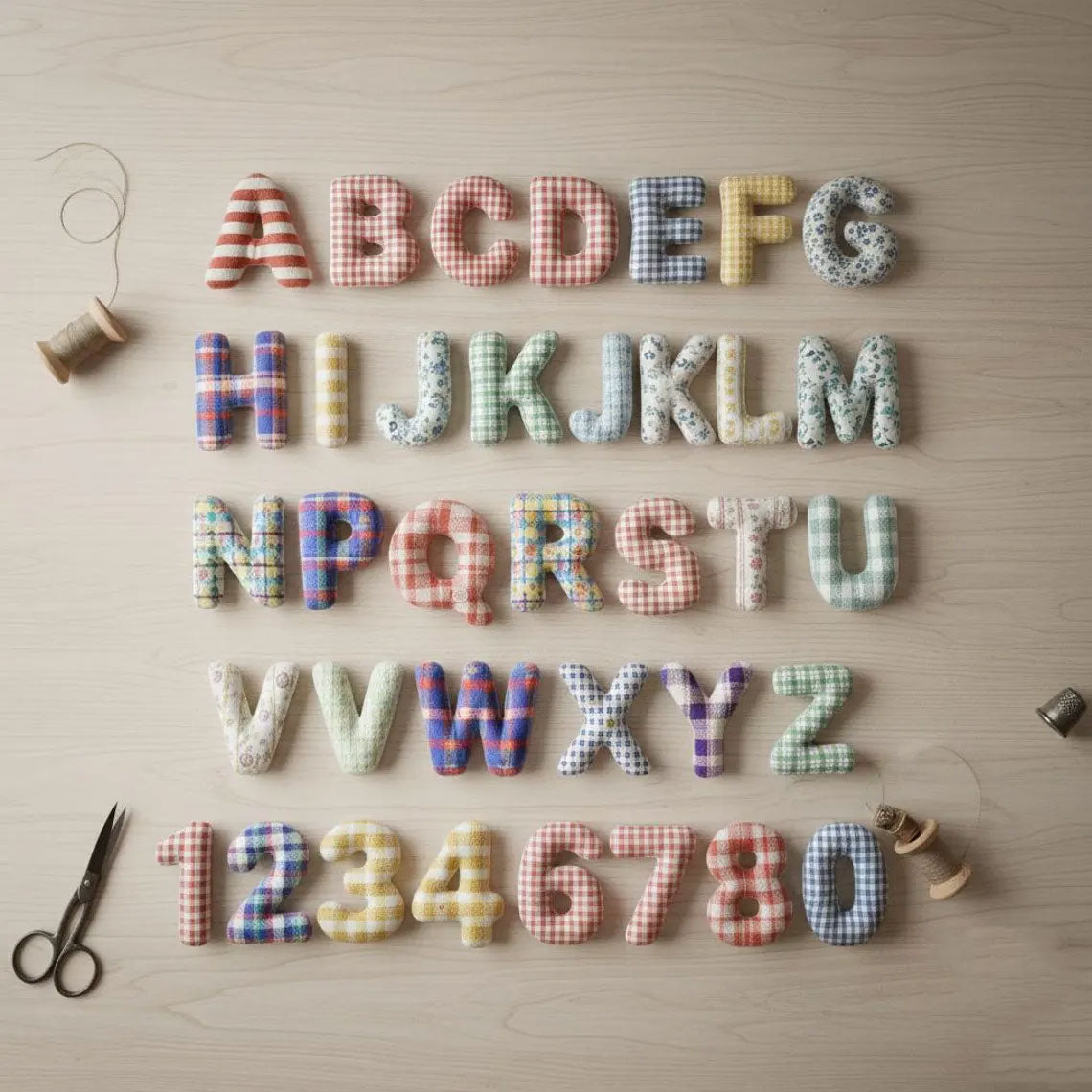 5 Inch Fabric Alphabet Letters & Numbers Pattern PDF