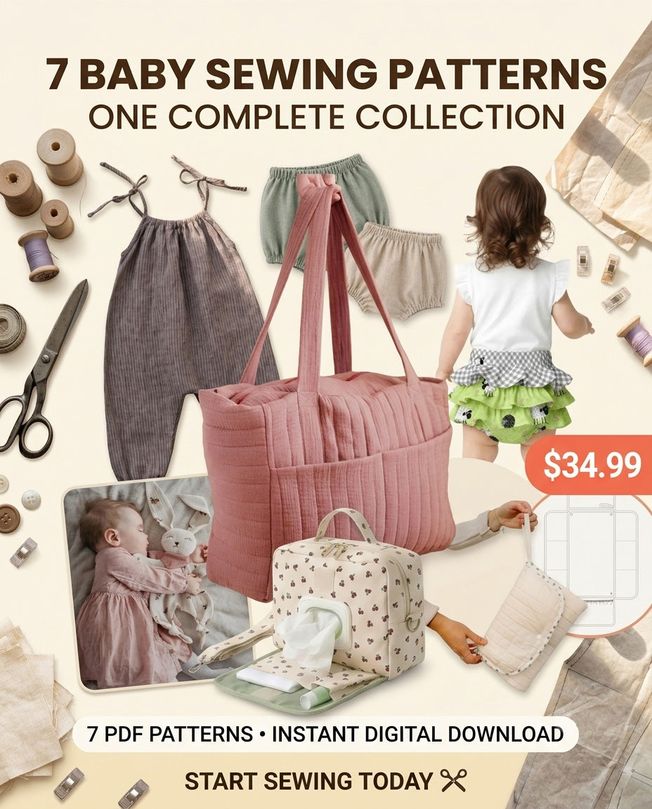 Baby Essentials Sewing Pattern Bundle – 7-in-1 PDF Collection
