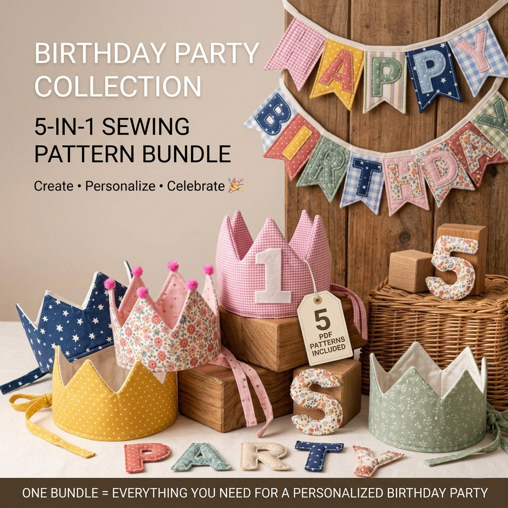 Birthday Party Collection – 5-in-1 Sewing Pattern Bundle
