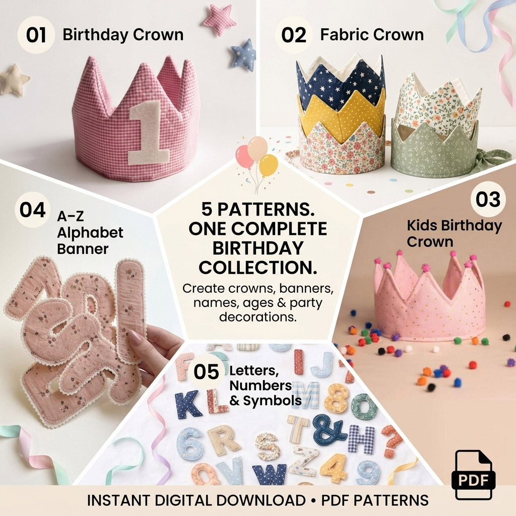 Birthday Party Collection – 5-in-1 Sewing Pattern Bundle