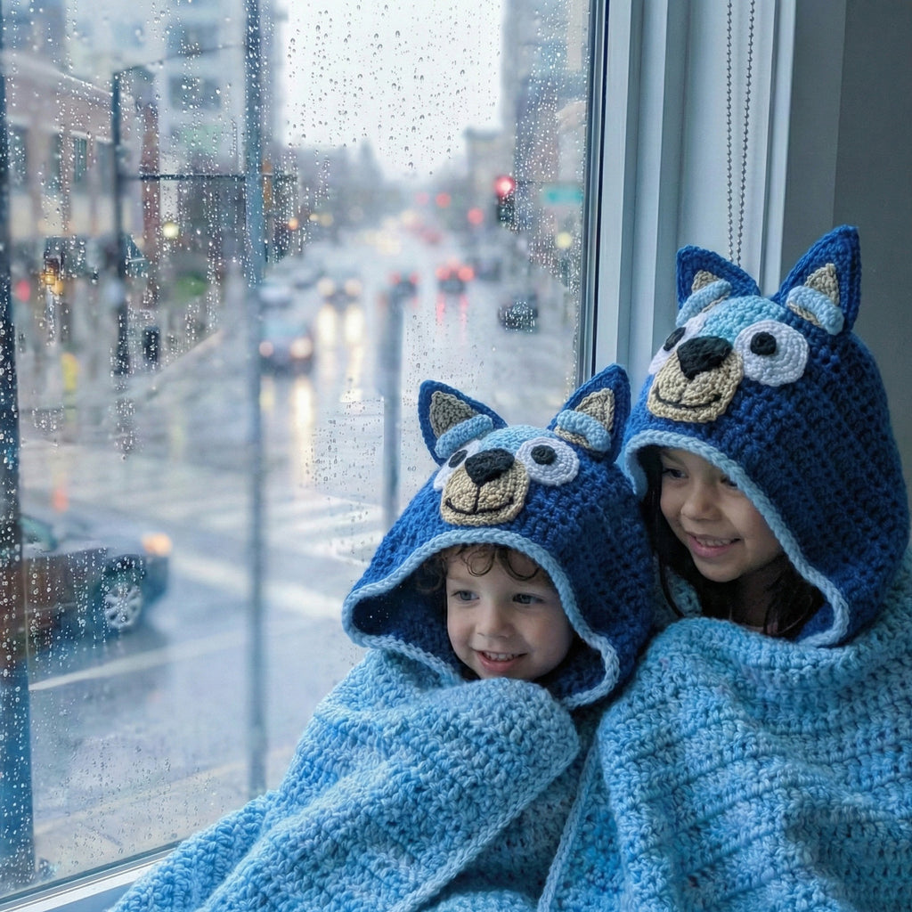Blue Heeler Dog Hooded Blanket Crochet Pattern PDF Download
