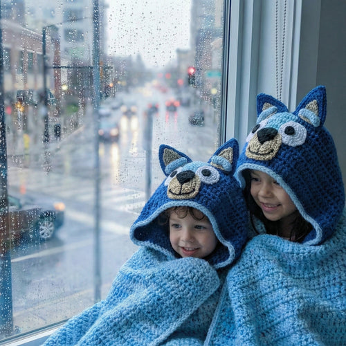 Blue Heeler Dog Hooded Blanket Crochet Pattern PDF Download