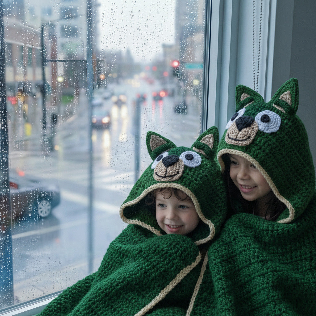 Blue Heeler Dog Hooded Blanket Crochet Pattern PDF Download