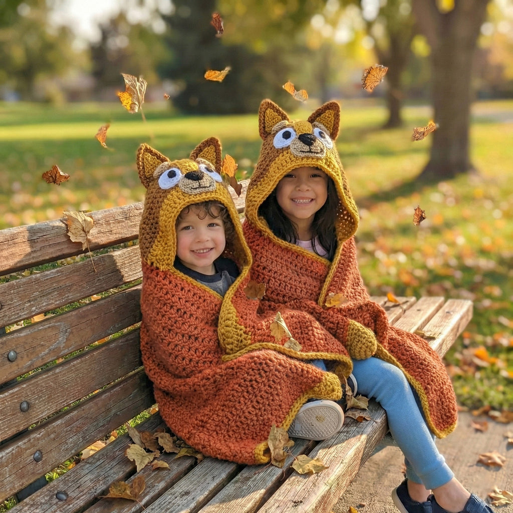 Blue Heeler Dog Hooded Blanket Crochet Pattern PDF Download