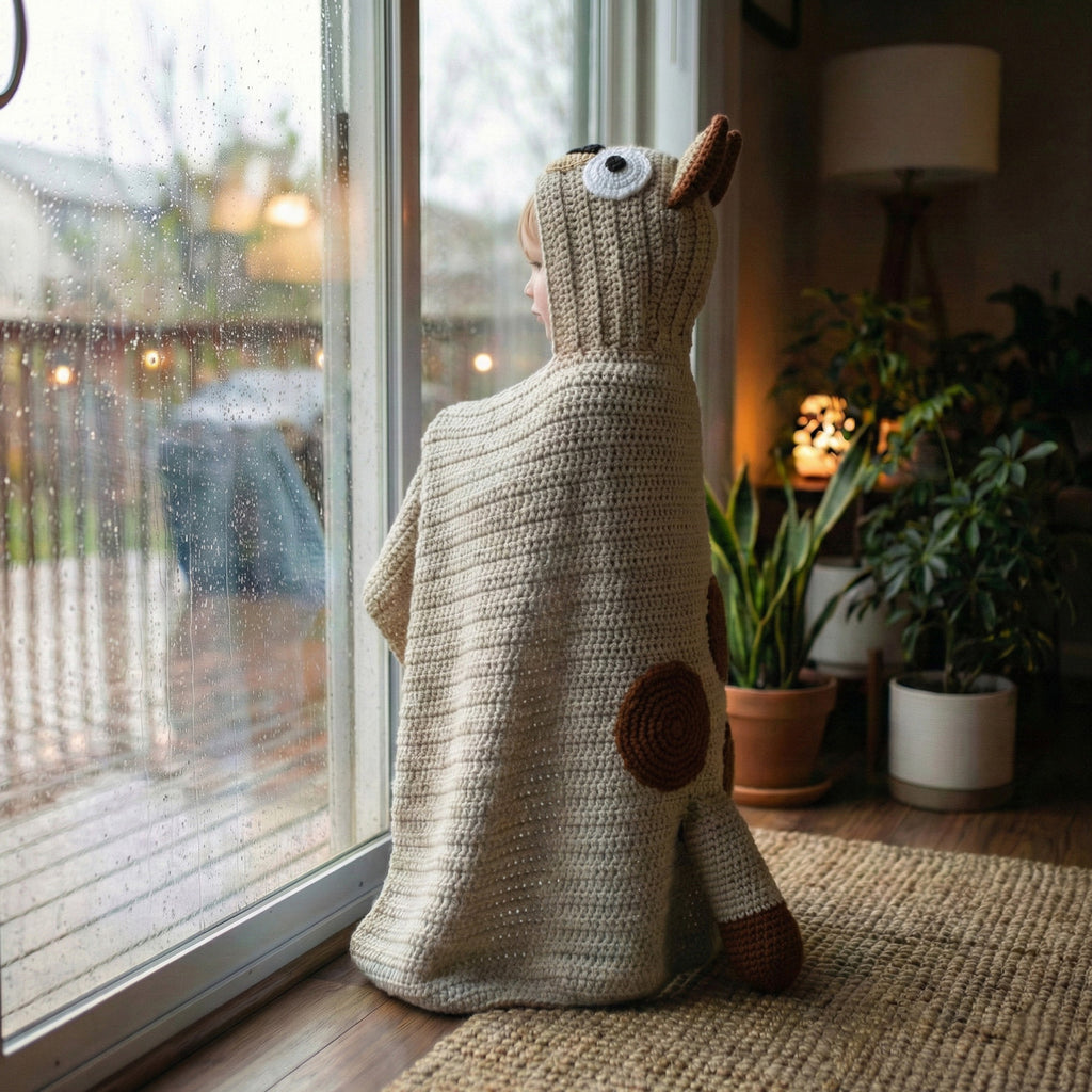 Blue Heeler Dog Hooded Blanket Crochet Pattern PDF Download