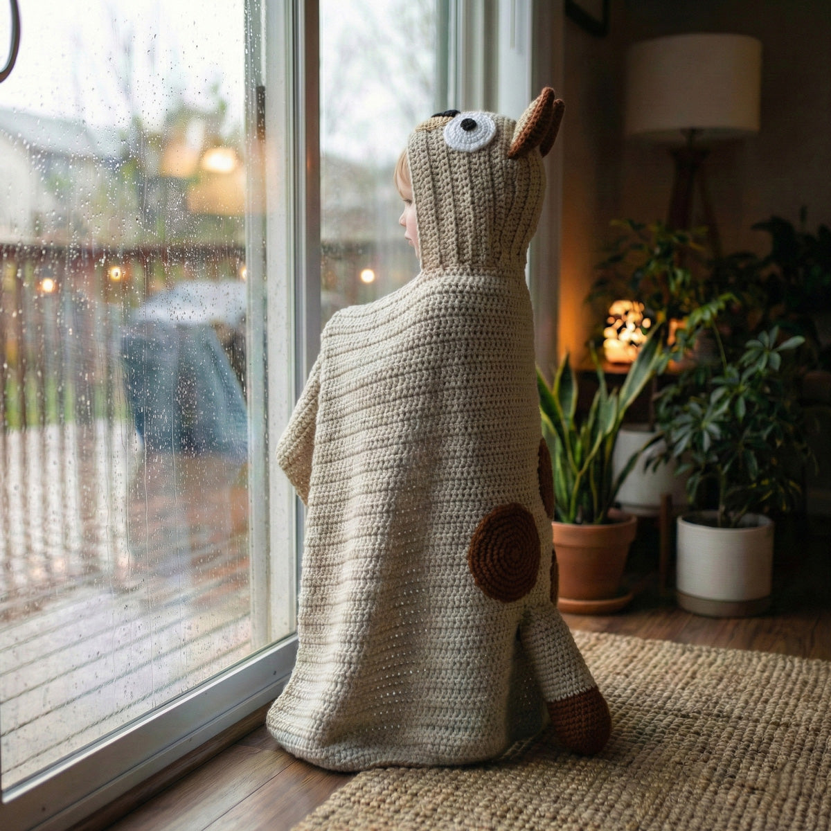 Blue Heeler Dog Hooded Blanket Crochet Pattern PDF Download