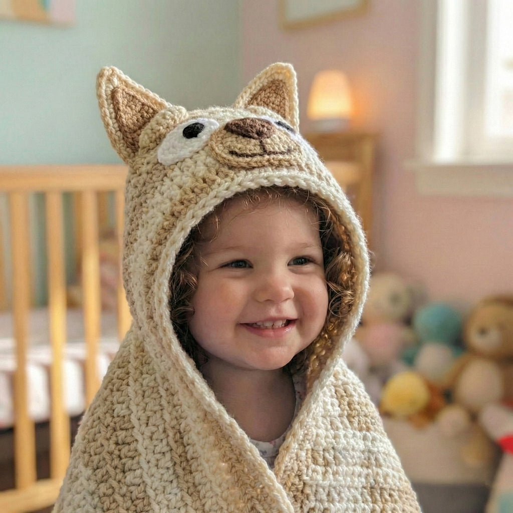 Blue Heeler Dog Hooded Blanket Crochet Pattern PDF Download