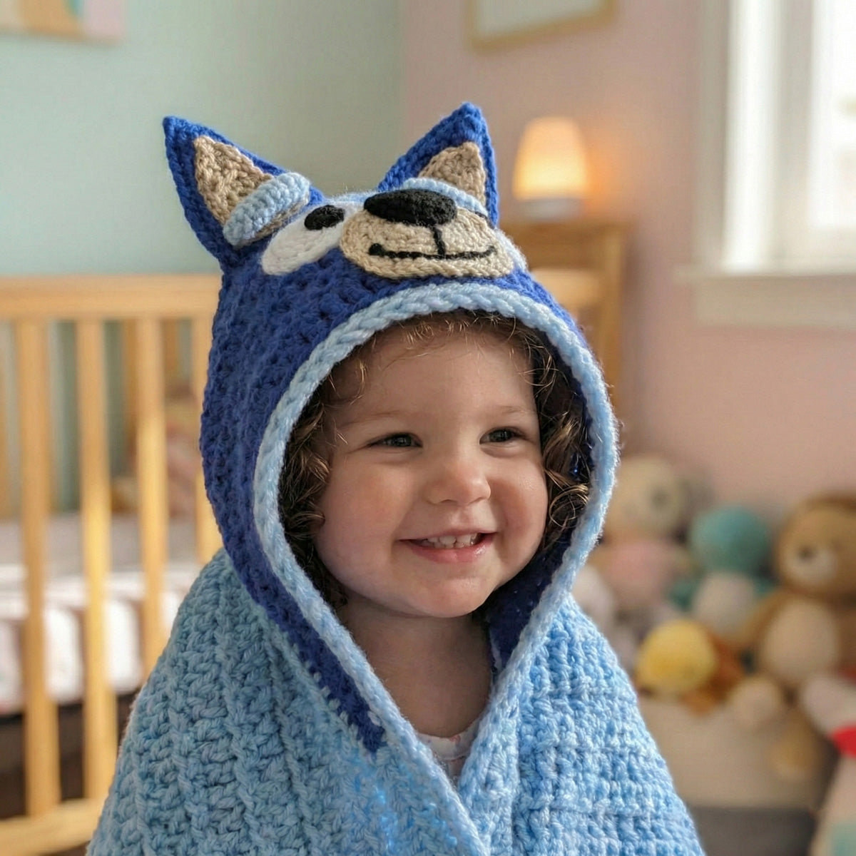 Blue Heeler Dog Hooded Blanket Crochet Pattern PDF Download
