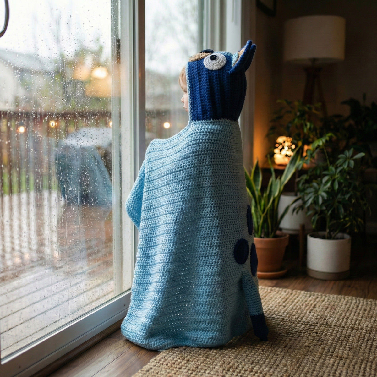 Blue Heeler Dog Hooded Blanket Crochet Pattern PDF Download