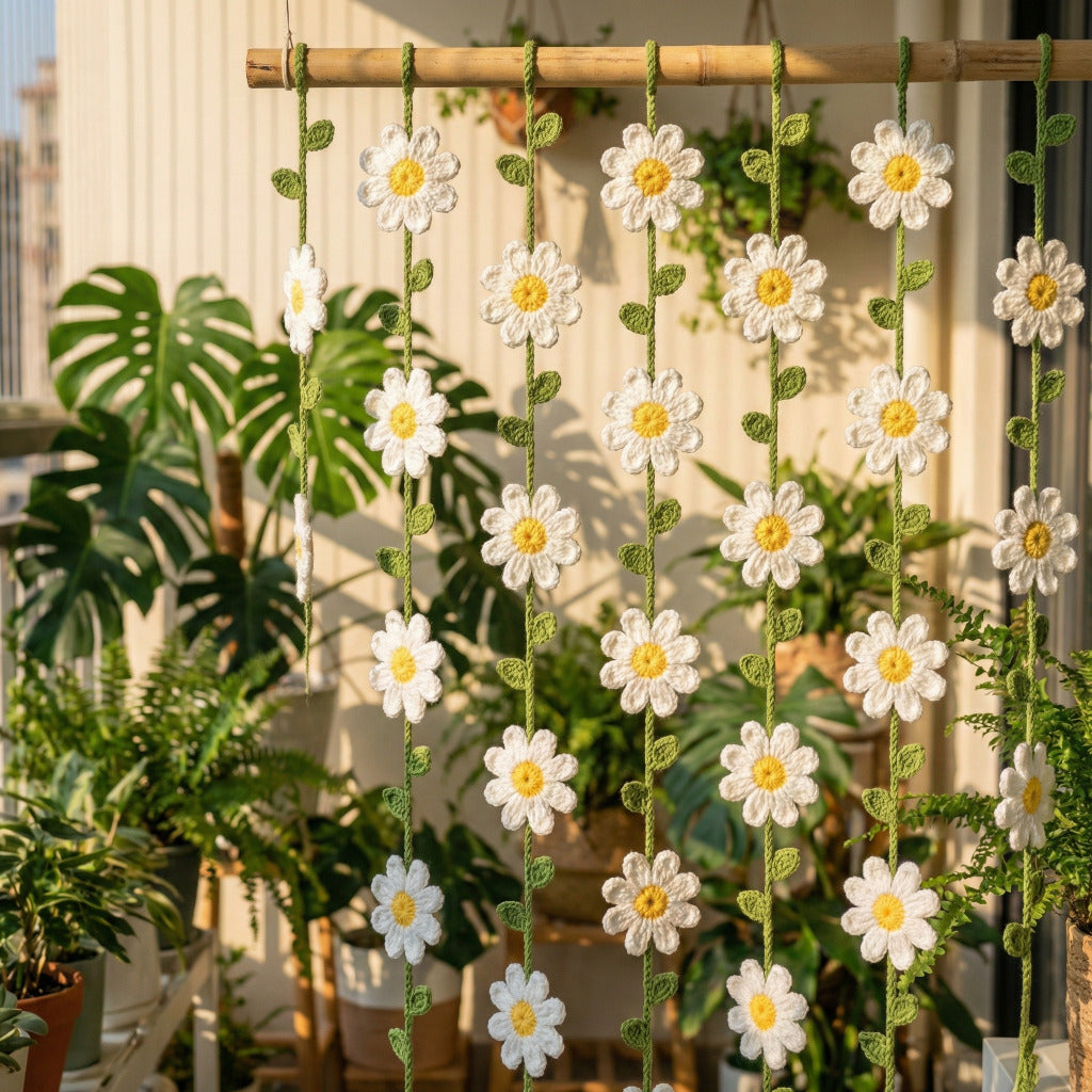 Daisy Flower Garland Crochet Pattern PDF Download – Spring Decor