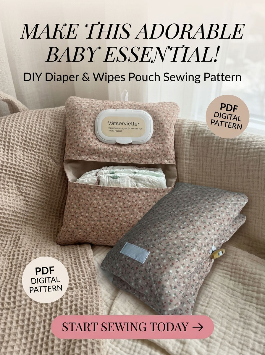 Diaper Clutch Sewing Pattern PDF Download | Baby Wipes Organizer