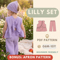 LiLy Set Kids Top &Pants Sewing Pattern PDF Instant Download