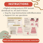 LiLy Set Kids Top &Pants Sewing Pattern PDF Instant Download