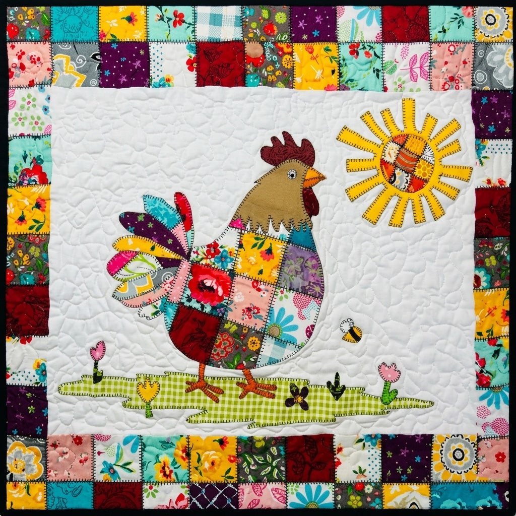 Patchwork Rooster Quilt Pattern: Applique Wall Hanging (PDF Download ...