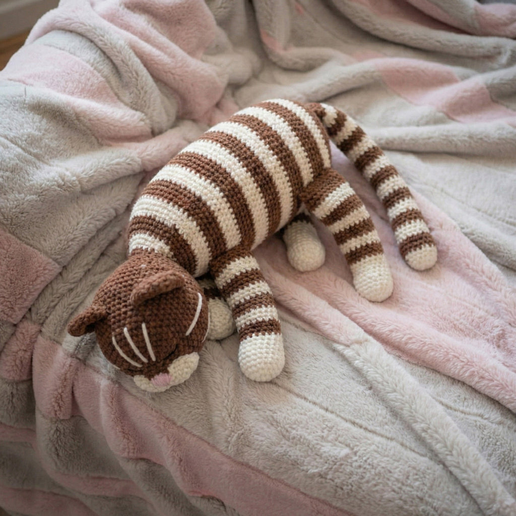 Sleeping Cat Crochet Pattern Plush Kitty PDF Download