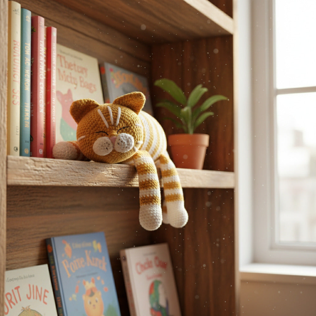 Sleeping Cat Crochet Pattern Plush Kitty PDF Download