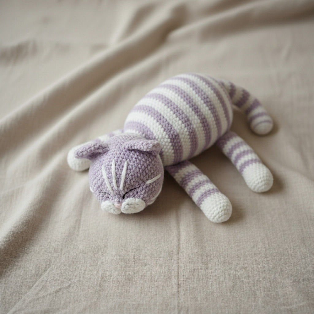 Sleeping Cat Crochet Pattern Plush Kitty PDF Download