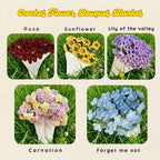 5-in-1 Bouquet Blanket Crochet Patterns PDF Download – Floral