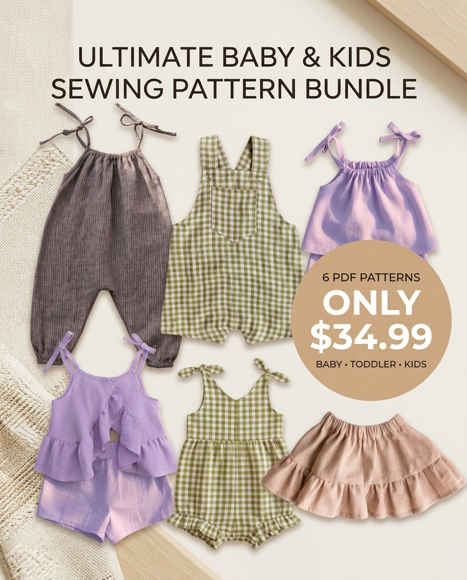 Baby & Kids Sewing Pattern Bundle | 6 PDF Patterns