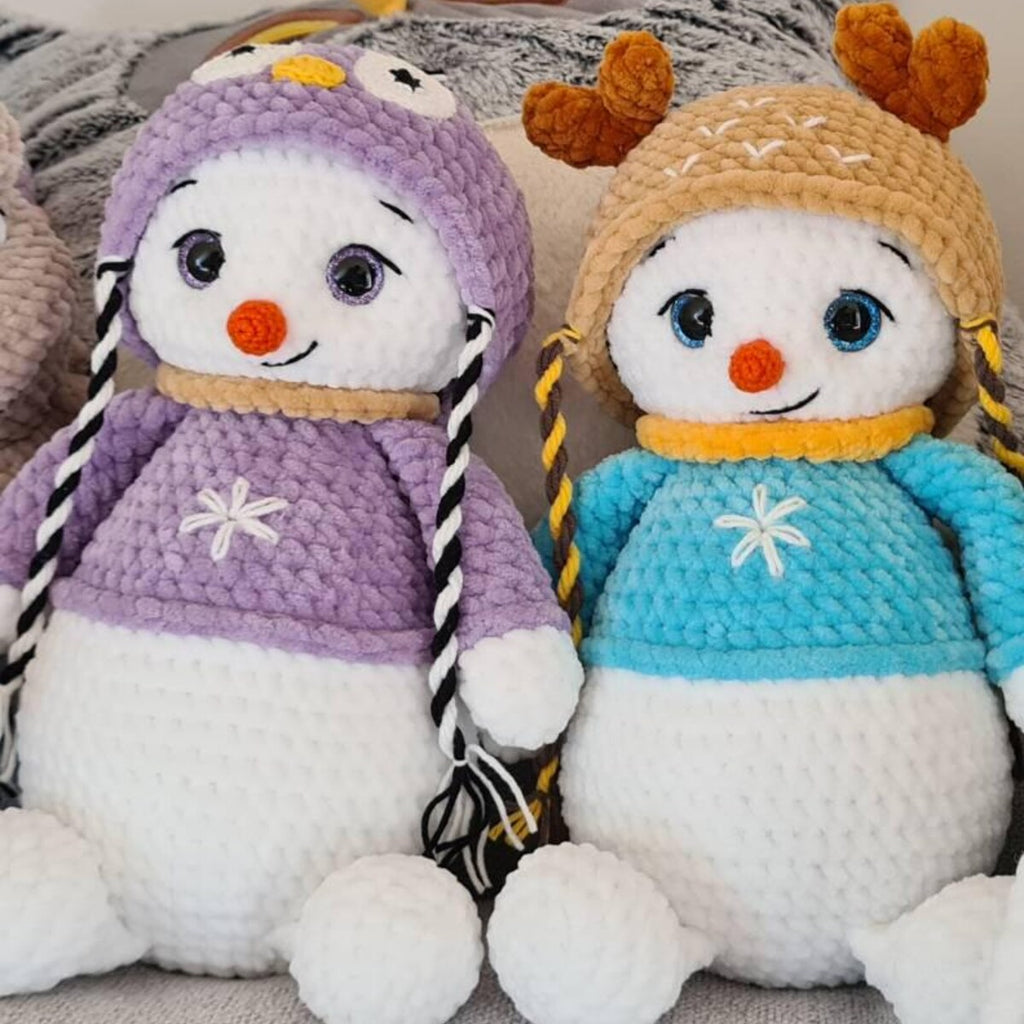 Snowman Crochet Pattern with 4 Hats PDF Download– Christmas