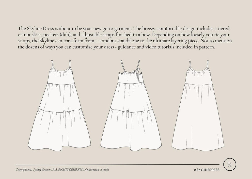Skyline Dress PDF Sewing Pattern | Size Inclusive 0-34 | Beginner Friendly