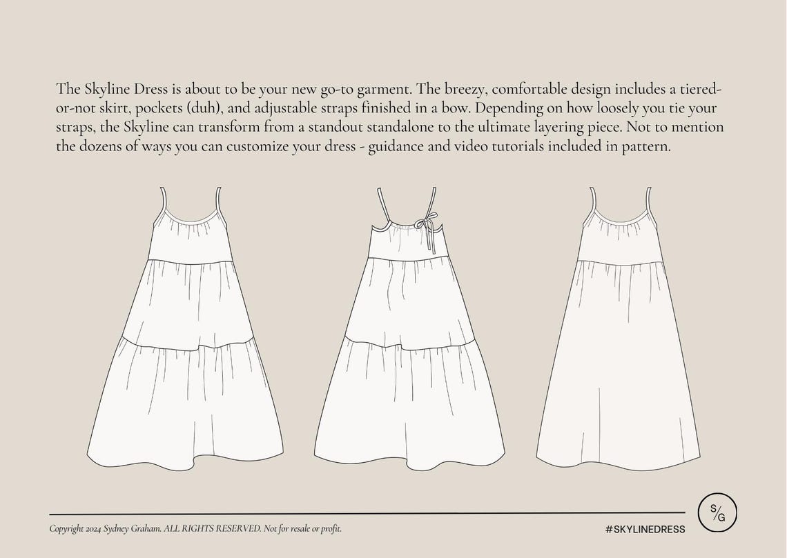 Skyline Dress PDF Sewing Pattern | Size Inclusive 0-34 | Beginner Friendly