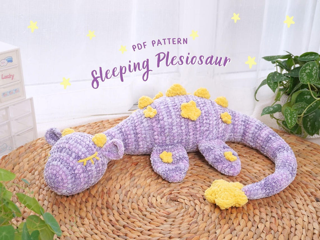 Sleeping Plesiosaur Dragon Crochet Pattern PDF Download