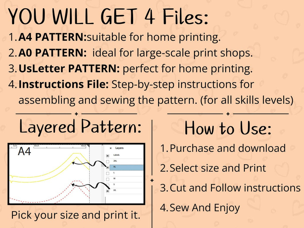 Women’s Shorts Sewing Pattern (PDF Download) – Beginner XS–3XL