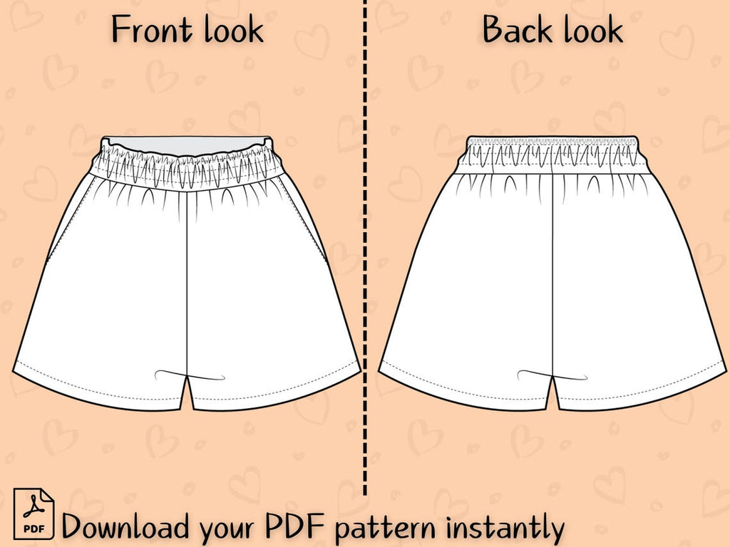 Women’s Shorts Sewing Pattern (PDF Download) – Beginner XS–3XL
