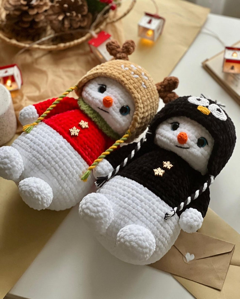 Snowman Crochet Pattern with 4 Hats PDF Download– Christmas