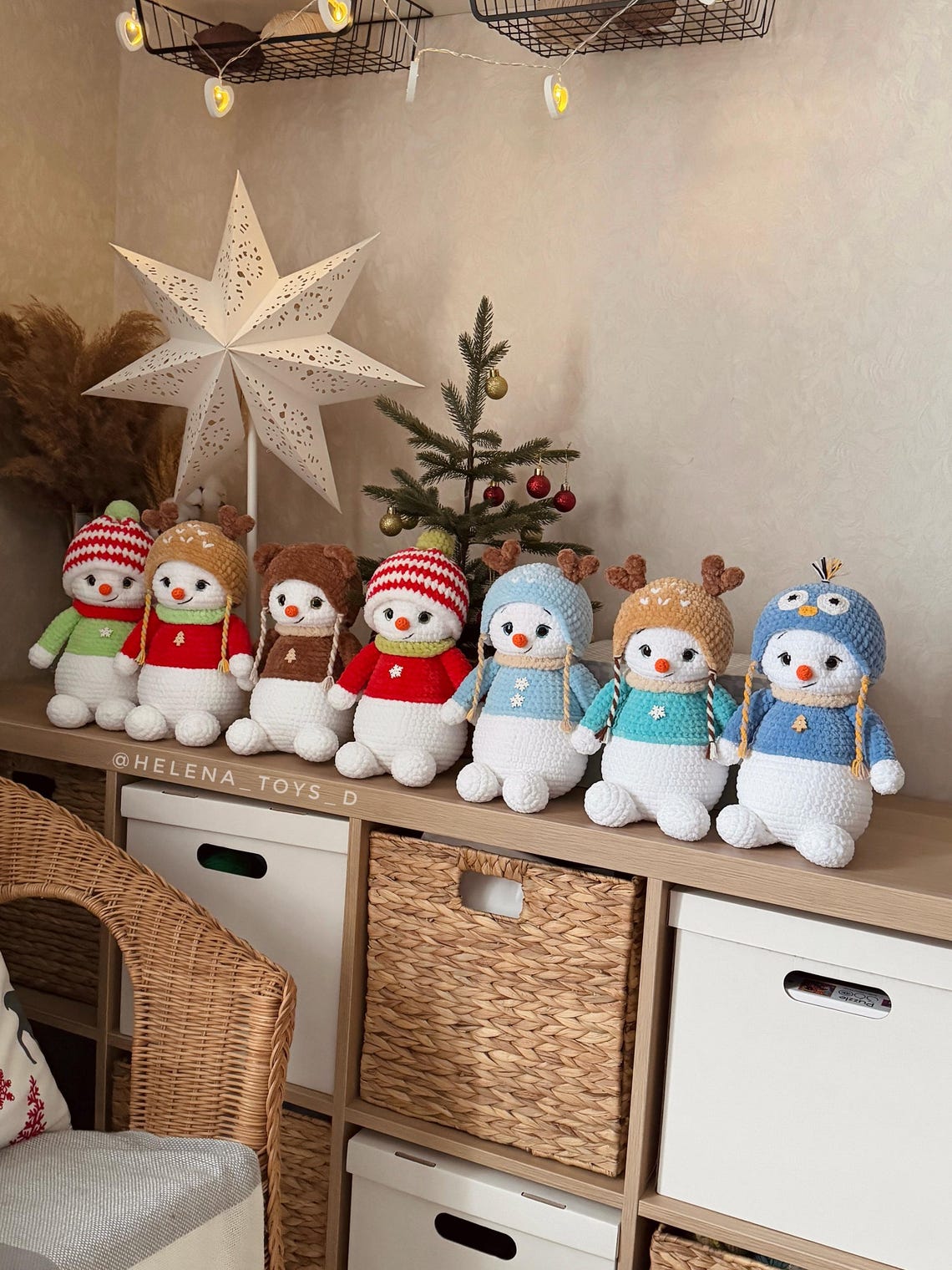 Snowman Crochet Pattern with 4 Hats PDF Download– Christmas
