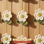 Daisy Garland Crochet Pattern | Boho Flower Curtain (PDF Pattern)