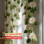 Daisy Garland Crochet Pattern | Boho Flower Curtain (PDF Pattern)