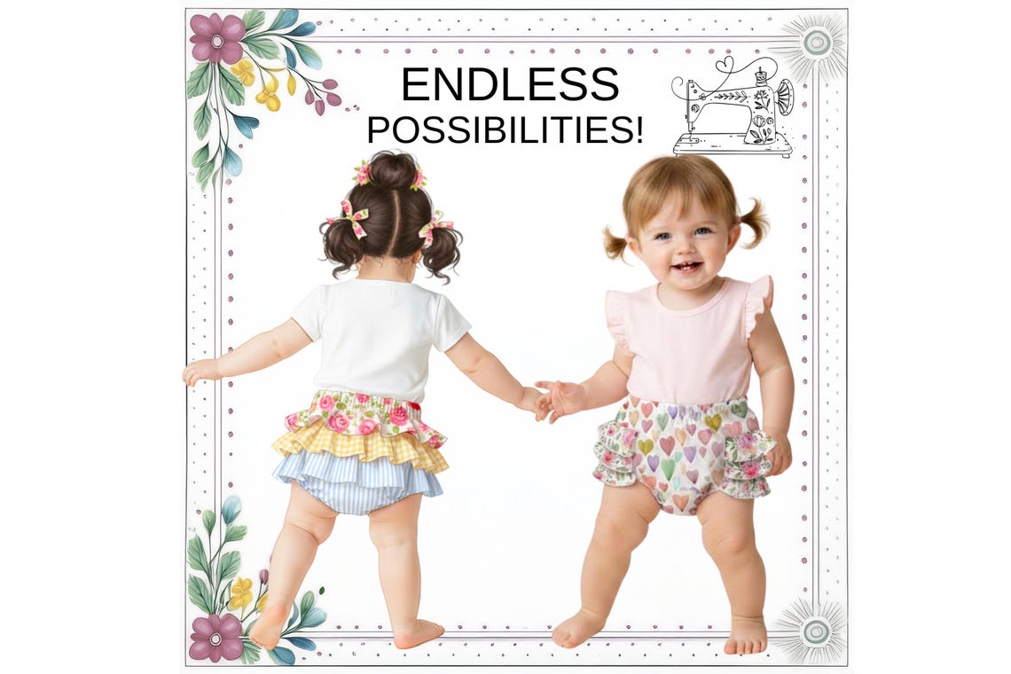 Ruffle Baby Bloomer Diaper Cover Pattern PDF Download
