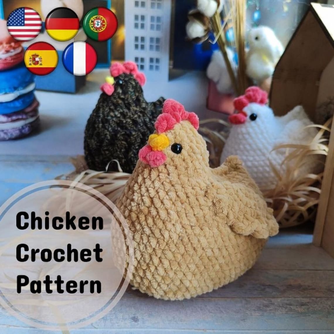 Plush Chicken Amigurumi Crochet Pattern PDF Download – Cute Toy