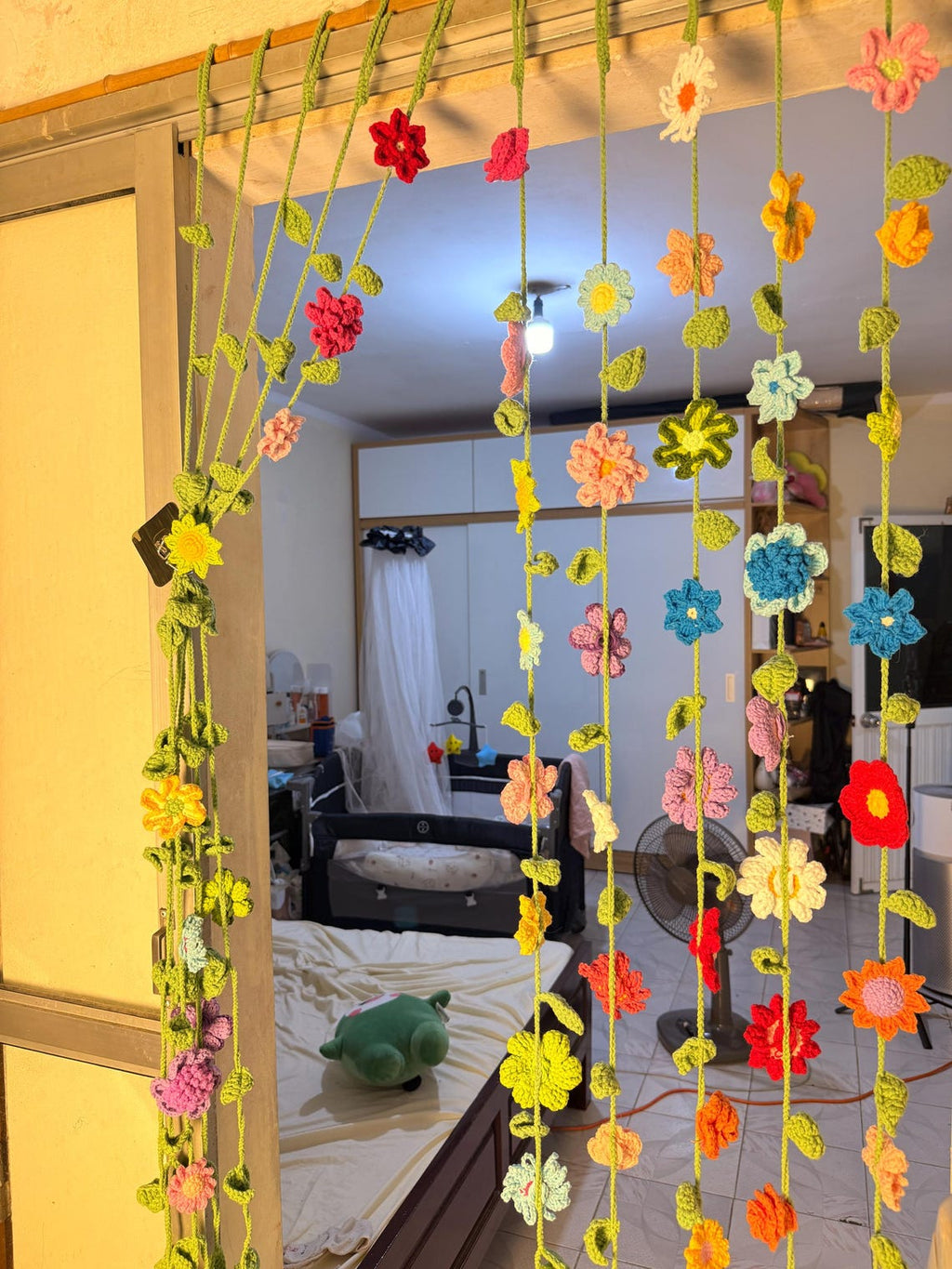Crochet Flower Curtain Pattern, Boho Floral Window Panel, Wall Hanging (PDF Download)