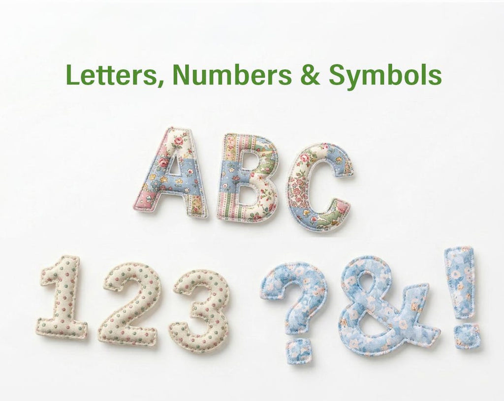Fabric Alphabet Letters Numbers Symbols Pattern, Sizes 3-9" (PDF Pattern)