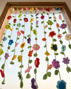 Crochet Flower Curtain Pattern, Boho Floral Window Panel, Wall Hanging (PDF Download)