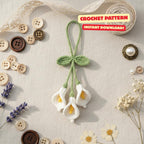 Crochet Flower Keychain Patterns: Roses, Berries, Bell, Wisteria and Calla Lily (PDF Pattern)