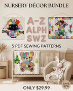 Nursery Décor Sewing Pattern Bundle – 5 PDF Patterns